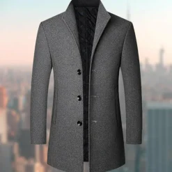 Leren Jassen Heren|Jassen Heren*NIKOLAOS - Nette lange jas voor heren