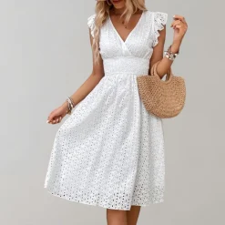 Jurken & Jumpsuits Dames*Noki - Luchtige zomerjurk voor dames Wit