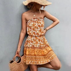 Jurken & Jumpsuits Dames*NORI - Bloemen tube top mini zomerjurk