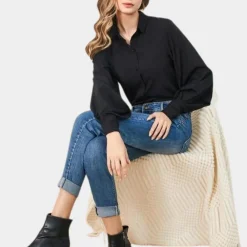 Blazers & Blouses Dames*Oceane - Elegante damesblouse met bisschopsmouwen voor de zomer