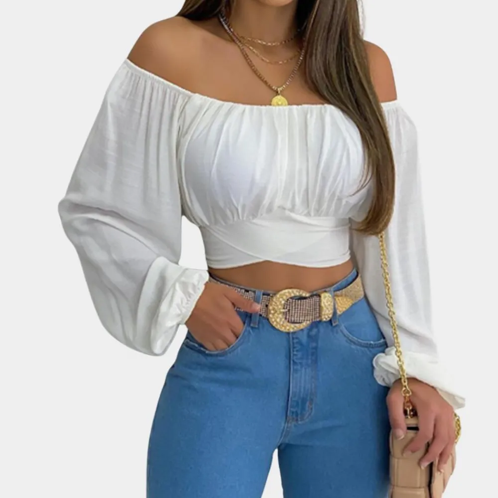 Topjes & Shirts Dames*Off shoulder blouse met lange mouwen voor dames - Zomerse stijl