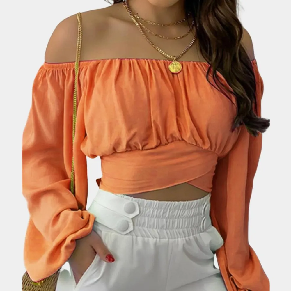 Topjes & Shirts Dames*Off shoulder blouse met lange mouwen voor dames - Zomerse stijl