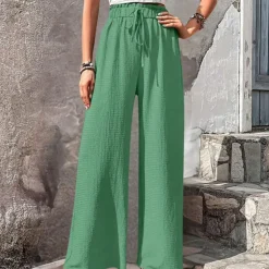 Broeken & Rokken Dames*Olivia - Modieuze Zomerbroek Met Wijde Benen voor dames