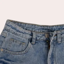 Broeken & Rokken Dames*Ondine - Trendy Denim Shorts voor Dames - Zomerse Stijl Lichtblauw