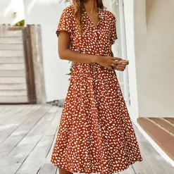 Jurken & Jumpsuits Dames*ORANE - Zomerse bedrukte v-hals jurk