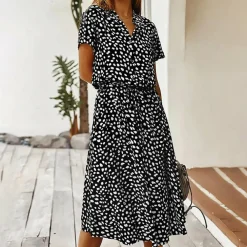 Jurken & Jumpsuits Dames*ORANE - Zomerse bedrukte v-hals jurk