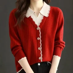 Truien & Vesten Dames*Orsolya - Elegante en luchtige damestrui voor de zomer Rood