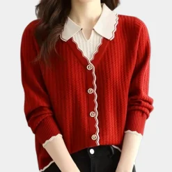 Truien & Vesten Dames*Orsolya - Elegante en luchtige damestrui voor de zomer Rood