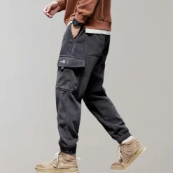 Broeken Heren*Osvald - Luchtige casual corduroy cargo broek voor heren - Zomereditie