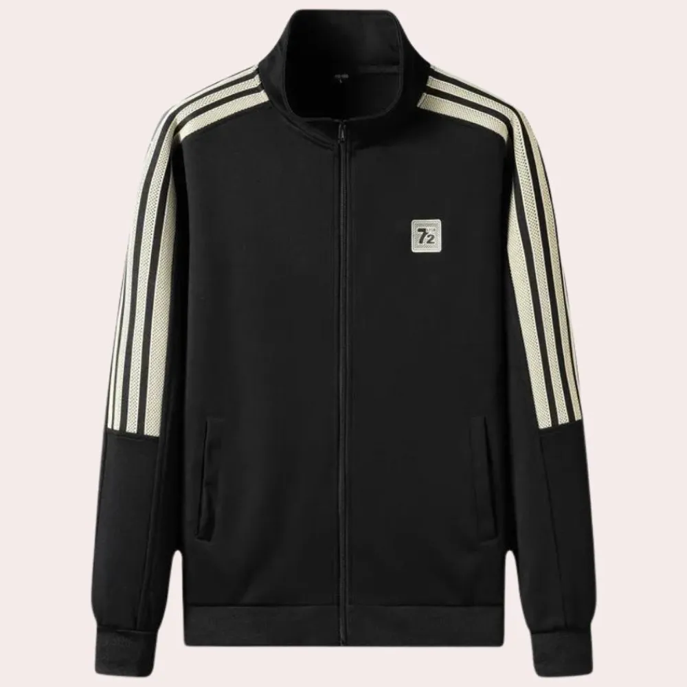 Sets Heren*Otilio - Luchtige en stijlvolle zomerse tweedelige joggerset Zwart