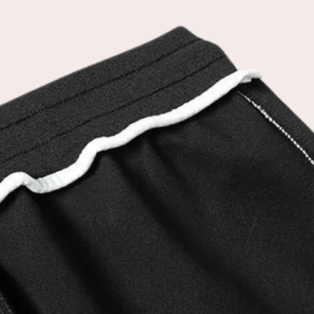 Sets Heren*Otilio - Luchtige en stijlvolle zomerse tweedelige joggerset Zwart