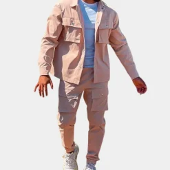 Sets Heren*Pasquale - Trendy zomers tweedelig cargopak voor heren