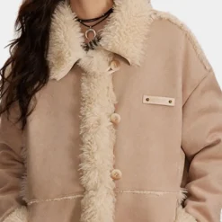 Jassen Dames*PATRICIA - Trendy Winterjas voor Dames Beige