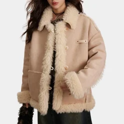 Jassen Dames*PATRICIA - Trendy Winterjas voor Dames Beige