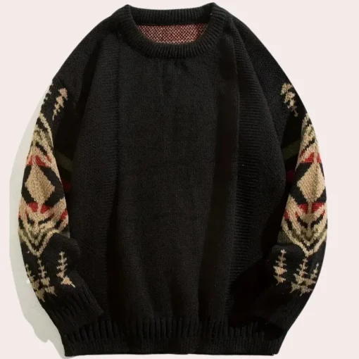 Truien & Vesten Heren*PAULO - Modieuze Zomerse Trui voor Heren Zwart