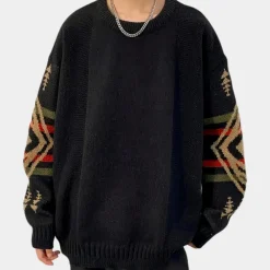 Truien & Vesten Heren*PAULO - Modieuze Zomerse Trui voor Heren Zwart