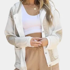 Jassen Dames*PHILOMENE - Stijlvolle Zomerjas Met Capuchon voor Dames Wit