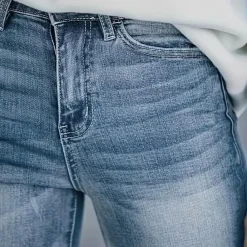 Broeken & Rokken Dames*Pinja - Vervaagde uitlopende zomerbroek Hemelsblauw