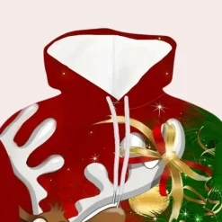 Jassen Heren*PIRES - Geraffineerde Kersthoodie voor Heren Rood
