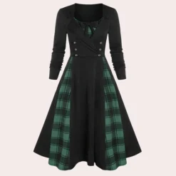 Jurken & Jumpsuits Dames*Rania - Stijlvolle A-lijn Zomerjurk met Geruit design