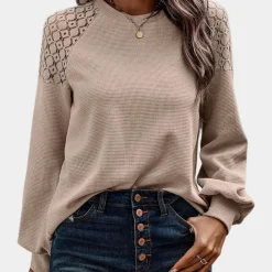 Topjes & Shirts Dames*REBECCA - Trendy Zomersweatshirt voor Dames Bruin