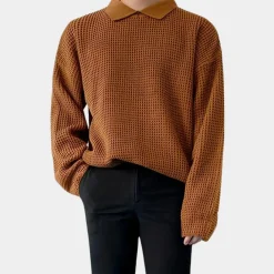 Shirts Heren*Reidar - Trendy herenoverhemd met lange mouwen voor de zomer Camel