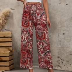 Broeken & Rokken Dames*Reina - Zomerse Boho Wijde Damesbroek met Schuine Zakken