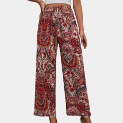 Broeken & Rokken Dames*Reina - Zomerse Boho Wijde Damesbroek met Schuine Zakken