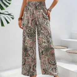 Broeken & Rokken Dames*Reina - Zomerse Boho Wijde Damesbroek met Schuine Zakken