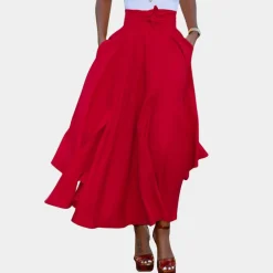 Broeken & Rokken Dames*Reine - Elegante zomerrokken voor dames, perfect voor zonnige dagen Rood