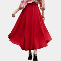 Broeken & Rokken Dames*Reine - Elegante zomerrokken voor dames, perfect voor zonnige dagen Rood