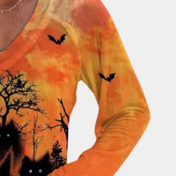 Topjes & Shirts Dames*Rella - Dames T-shirt met Zomerse Kat opdruk Oranje