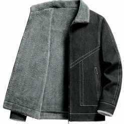 Jassen Heren*REUBEN - Luchtig Sherpa zomerjack voor heren Zwart