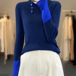 Truien & Vesten Dames*Rhea - Trendy damestrui met hoge kraag voor de zomer