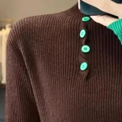 Truien & Vesten Dames*Rhea - Trendy damestrui met hoge kraag voor de zomer