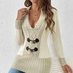 Truien & Vesten Dames*Rhianna - Sierlijke gebreide zomerse trui voor dames Beige