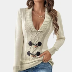 Truien & Vesten Dames*Rhianna - Sierlijke gebreide zomerse trui voor dames Beige