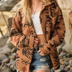 Jassen Dames*Rikkert - Warme damesjas met capuchon Camel