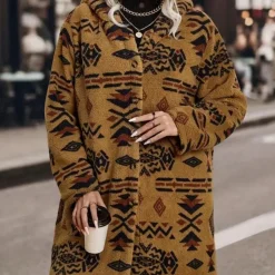 Jassen Dames*Rikkert - Warme damesjas met capuchon Camel