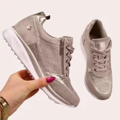 Damesschoenen*Rodica - Stijlvolle zomerse damessneakers met rits