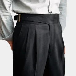 Broeken Heren*Romeo - Klassieke zomer herenbroek met gespen