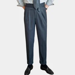 Broeken Heren*Romeo - Klassieke zomer herenbroek met gespen