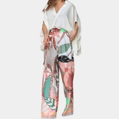 Sets Dames*Rosana - Trendy en stijlvolle zomerse tweedelige damesset Wit en Roze