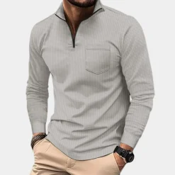 Shirts Heren*Roscoe - Herenoverhemd met lange mouwen en borstzak voor de zomer