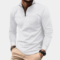 Shirts Heren*Roscoe - Herenoverhemd met lange mouwen en borstzak voor de zomer