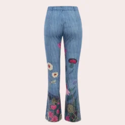 Broeken & Rokken Dames*Rosmunda - Zomerse damesjeans flare met knopen