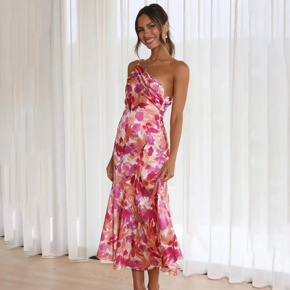 Jurken & Jumpsuits Dames*ROSWITHA - Stijlvolle zomer bloemenjurk Roze