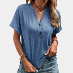 Topjes & Shirts Dames*Roxane - Luchtige zomertop met v-hals voor dames