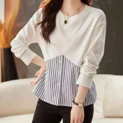 Topjes & Shirts Dames*Rozsika - Stijlvol dameshemd met lange mouwen voor de zomer Wit