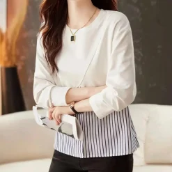 Topjes & Shirts Dames*Rozsika - Stijlvol dameshemd met lange mouwen voor de zomer Wit